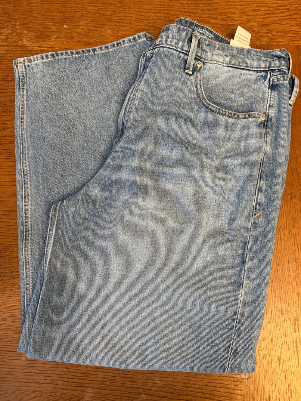 Good American Light Blue Boyfriend Jeans Straight Leg Sz 14